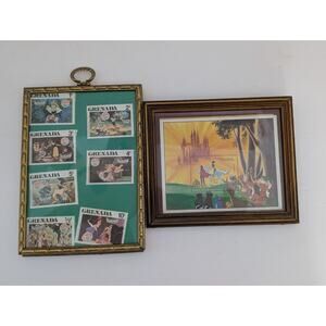 Walt Disney’s Snow White and the Seven Dwarfs 1980 Grenada Stamp Set Framed